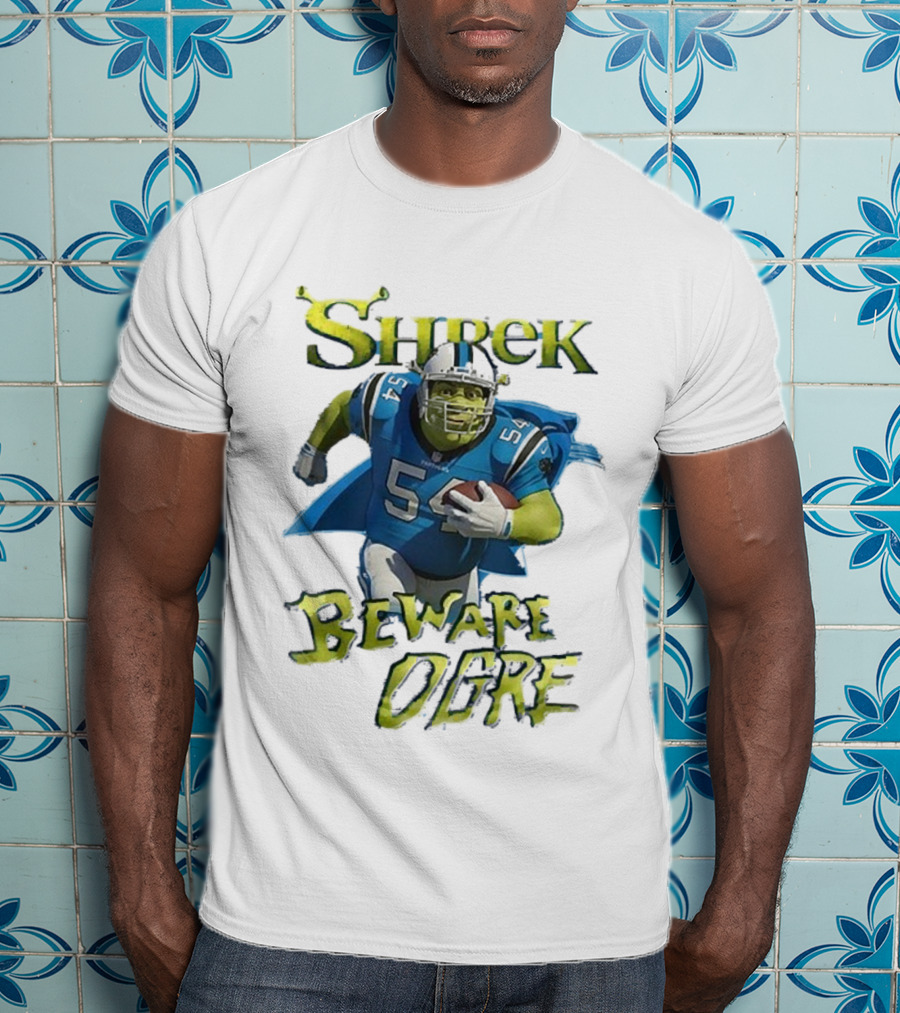 Shrek Beware Ogre Carolina Panthers NFL Crossover T-Shirt