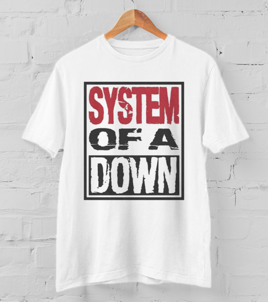SYSTEM OF A DOWN Triple Stack Box Text Bold Style T-Shirt