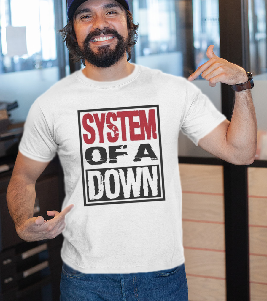 SYSTEM OF A DOWN Triple Stack Box Text Bold Style T-Shirt