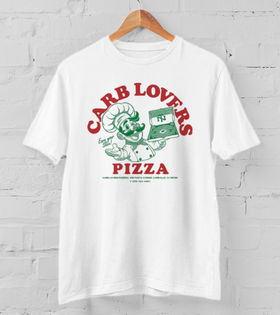 Carb Lovers Pizza Earn Your Slice Chef Thundernoise Turntables And Oven Fun T-Shirt
