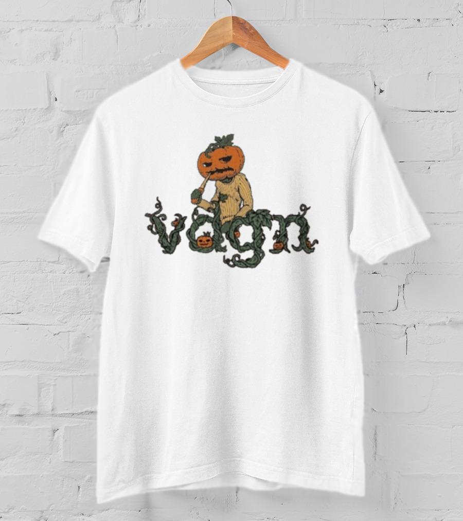 Vdgn Pumpkin Smoking Pipe Halloween Theme Sweater T-Shirt