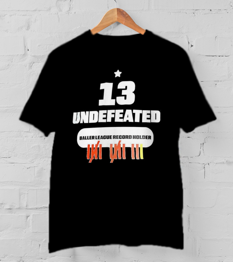 13 Undefeated League Record Holder Star Symbol Marks T-Shirt