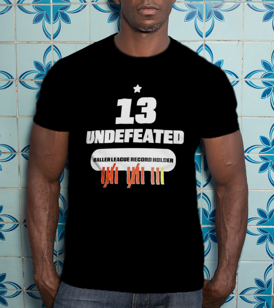 13 Undefeated League Record Holder Star Symbol Marks T-Shirt