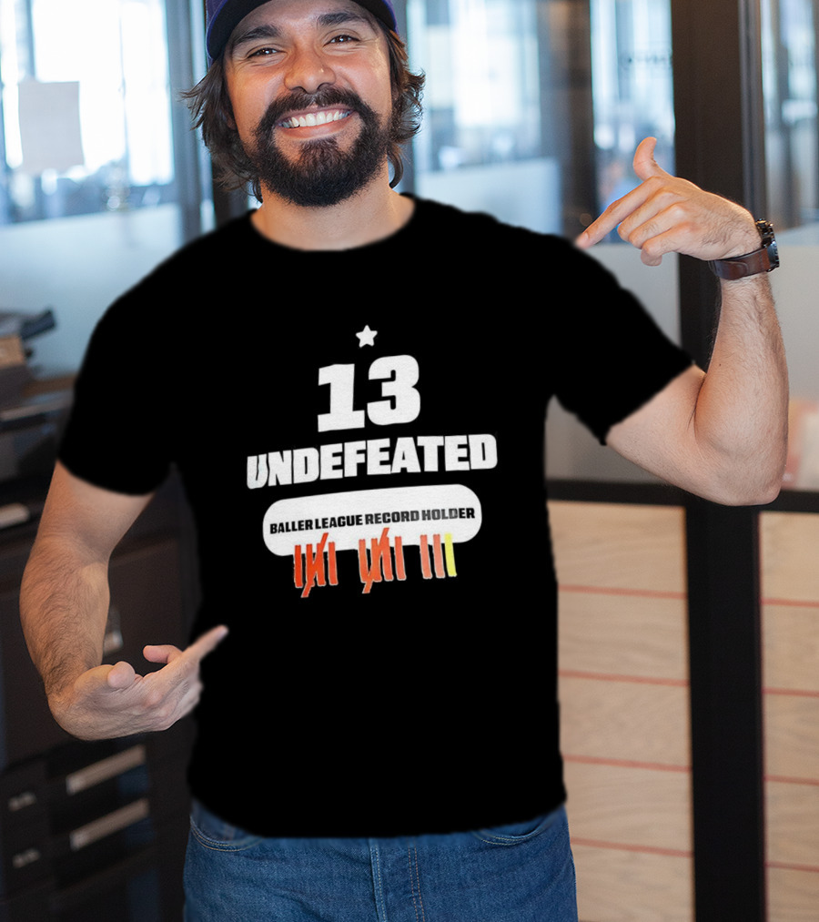 13 Undefeated League Record Holder Star Symbol Marks T-Shirt