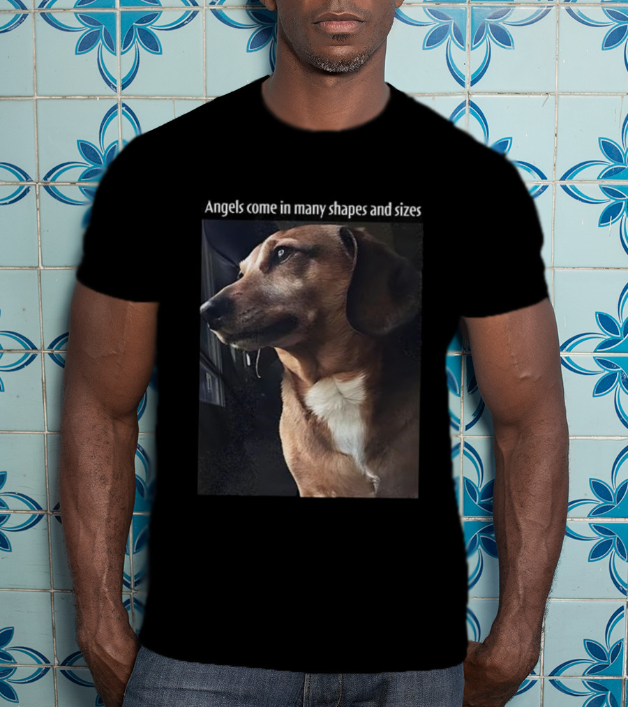 Angels Come In Many Shapes And Sizes Dog Portrait T-Shirt