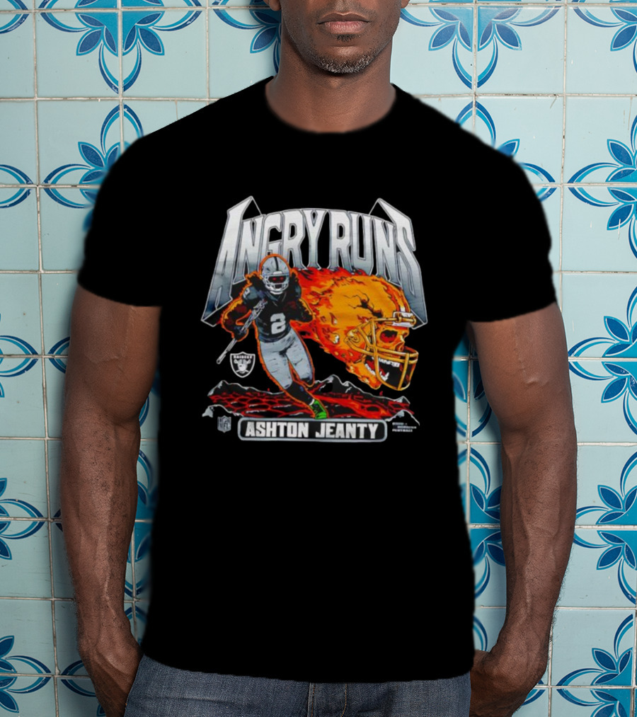 Angry Runs Ashton Jeanty Las Vegas Raiders NFL 2025 T-Shirt