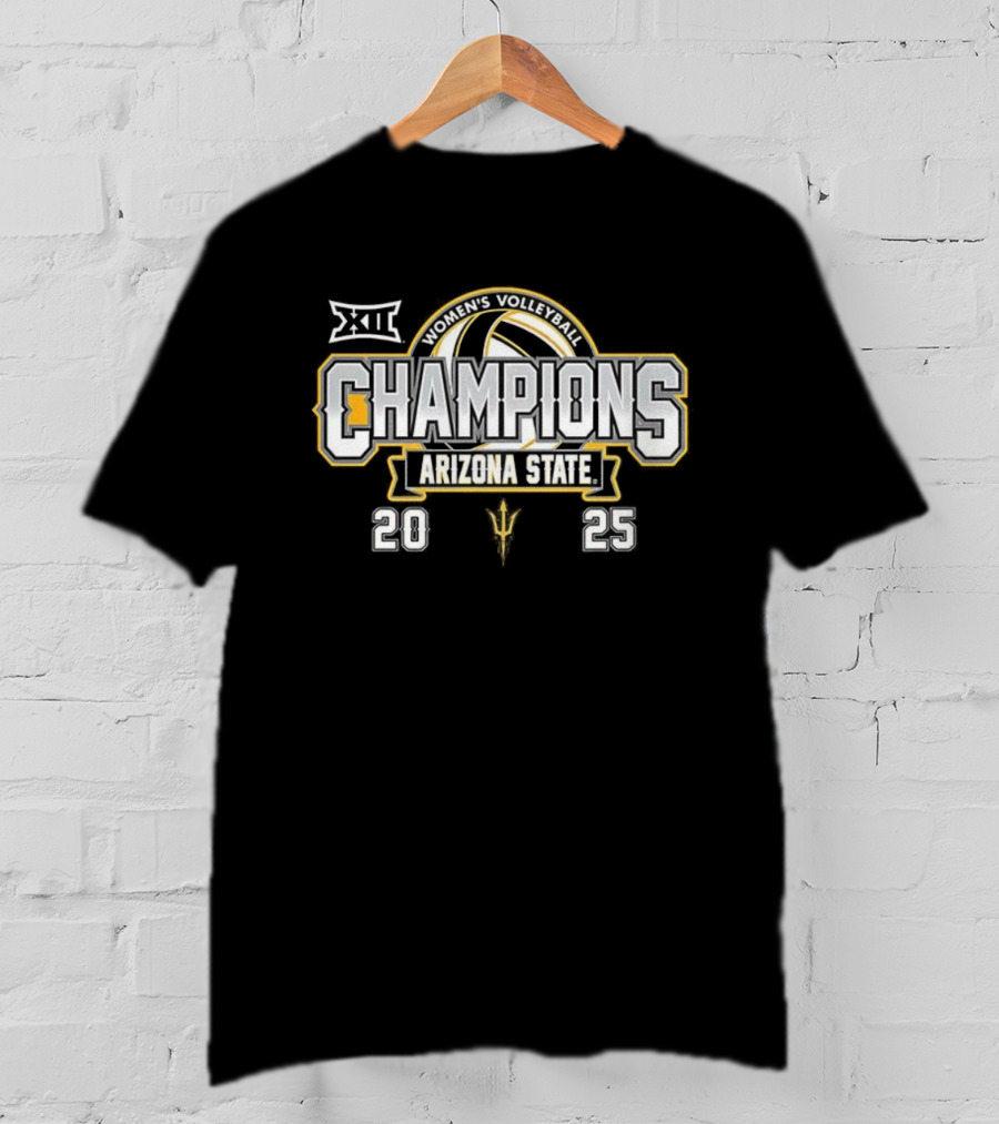 Arizona State Sun Devils Women’s Volleyball Big 12 Champions 2025 T-Shirt