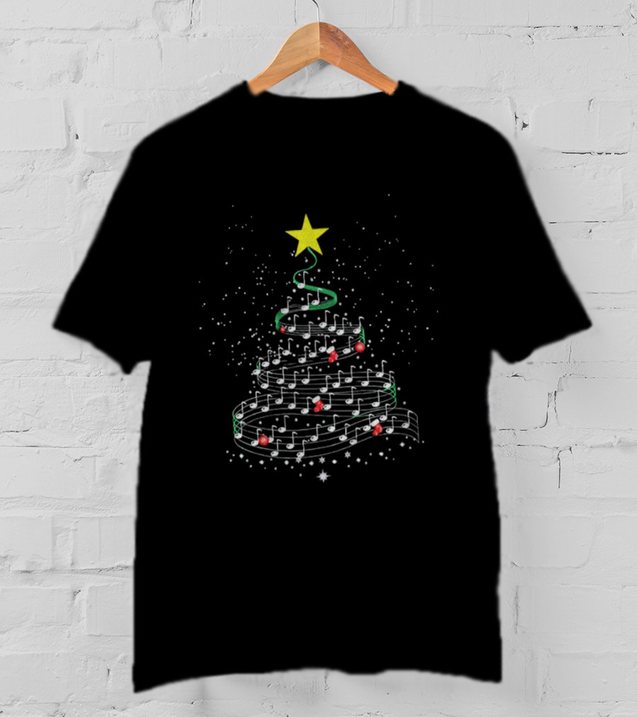 Christmas Tree Music Notes Merry Xmas 2025 T-Shirt