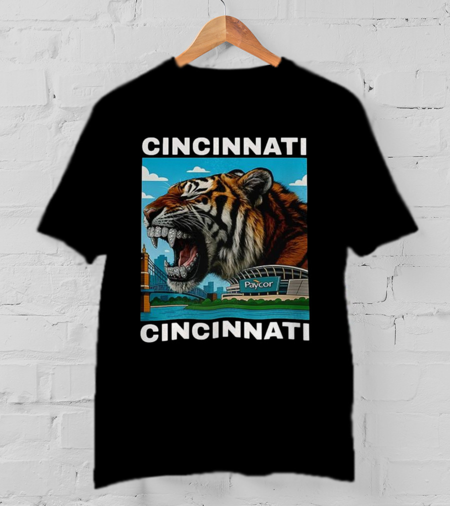 Cincinnati Tiger Iced Out Grillz Paycor Stadium Roar T-Shirt