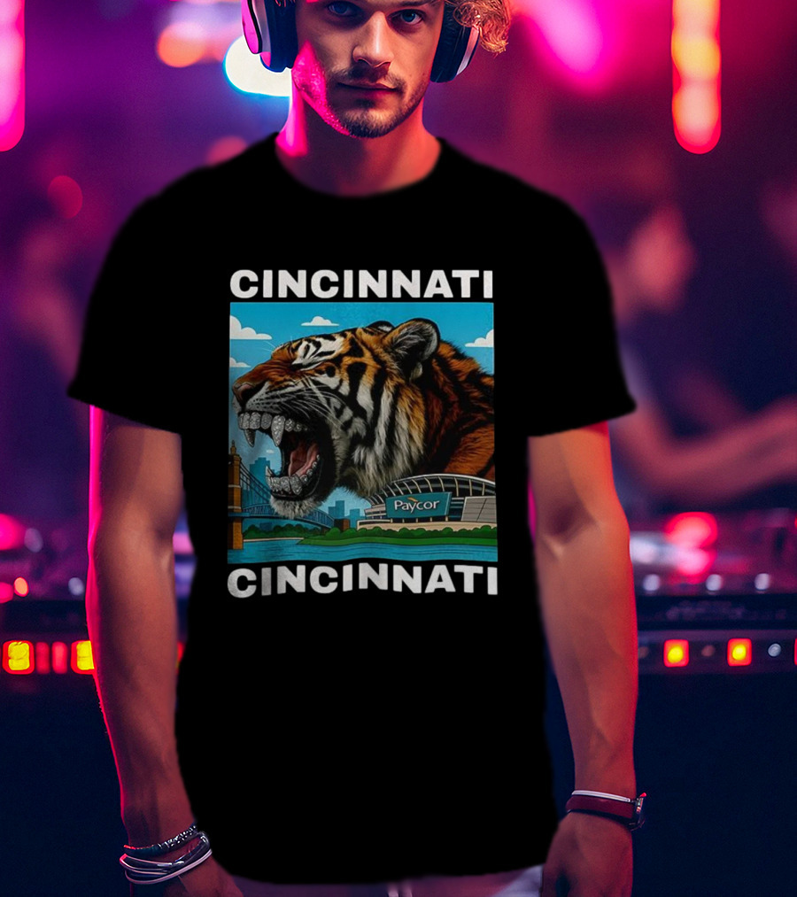 Cincinnati Tiger Iced Out Grillz Paycor Stadium Roar T-Shirt