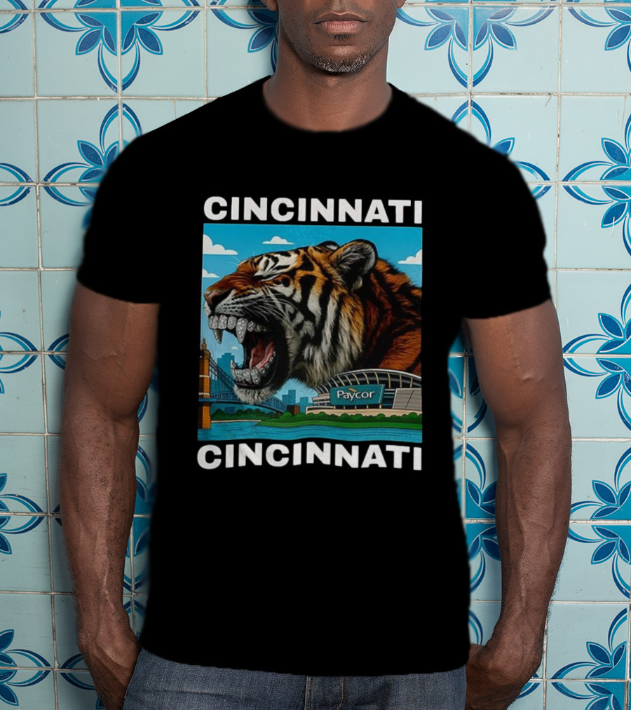 Cincinnati Tiger Iced Out Grillz Paycor Stadium Roar T-Shirt