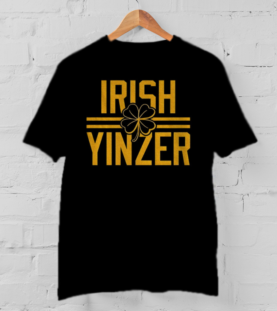 Irish Yinzer Shamrock Pittsburgh St Patricks Day 412 Yinzer Nation Steel City Football T-Shirt