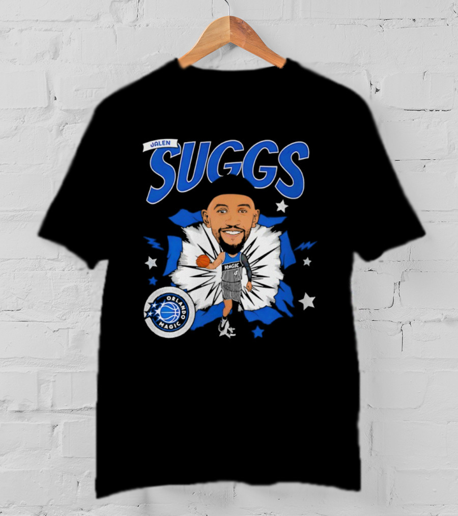 Jalen Suggs Orlando Magic Basketball Starburst Caricature T-Shirt