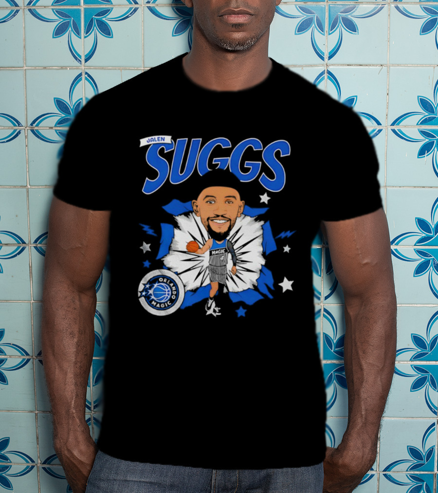 Jalen Suggs Orlando Magic Basketball Starburst Caricature T-Shirt
