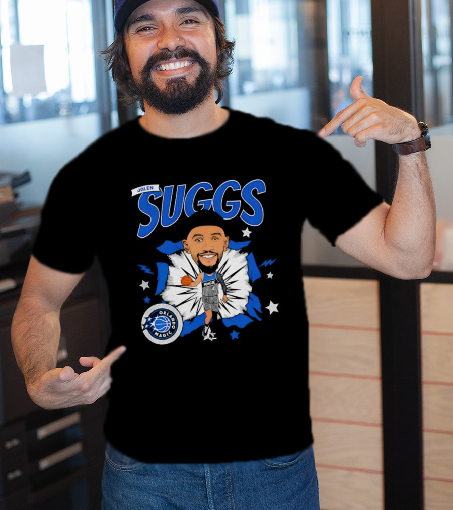 Jalen Suggs Orlando Magic Basketball Starburst Caricature T-Shirt