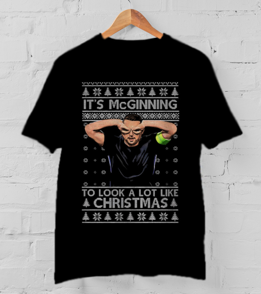 It's McGinning To Look A Lot Like Christmas John McGinn Funny Xmas T-Shirt