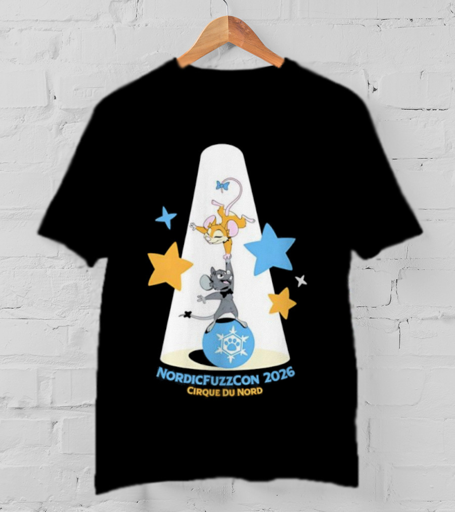 NordicFuzzCon 2026 Cirque Du Nord Mice Balancing Act Stars T-Shirt