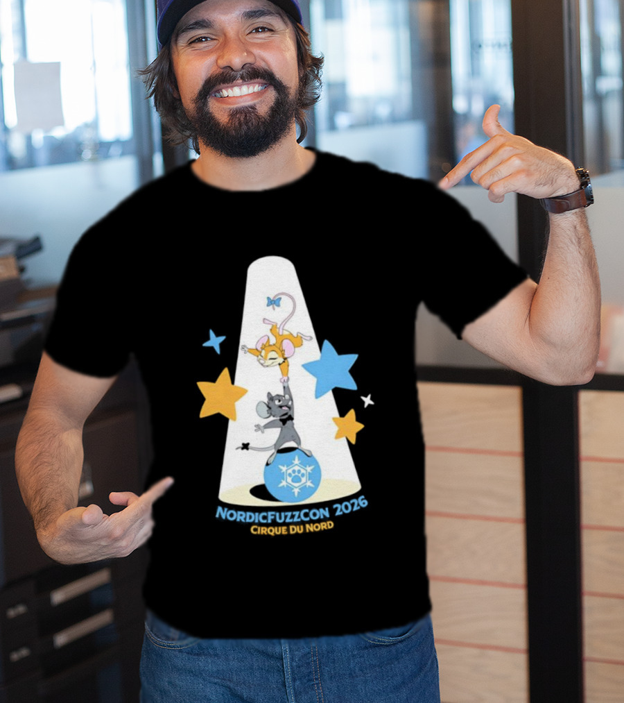 NordicFuzzCon 2026 Cirque Du Nord Mice Balancing Act Stars T-Shirt