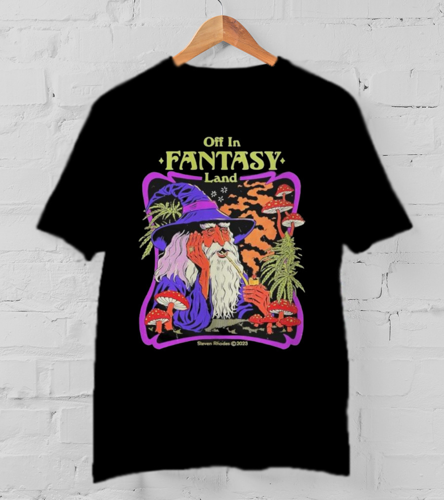 Off In Fantasy Land Wizard Steven Rhodes 2023 T-Shirt