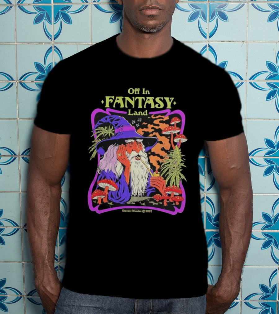 Off In Fantasy Land Wizard Steven Rhodes 2023 T-Shirt