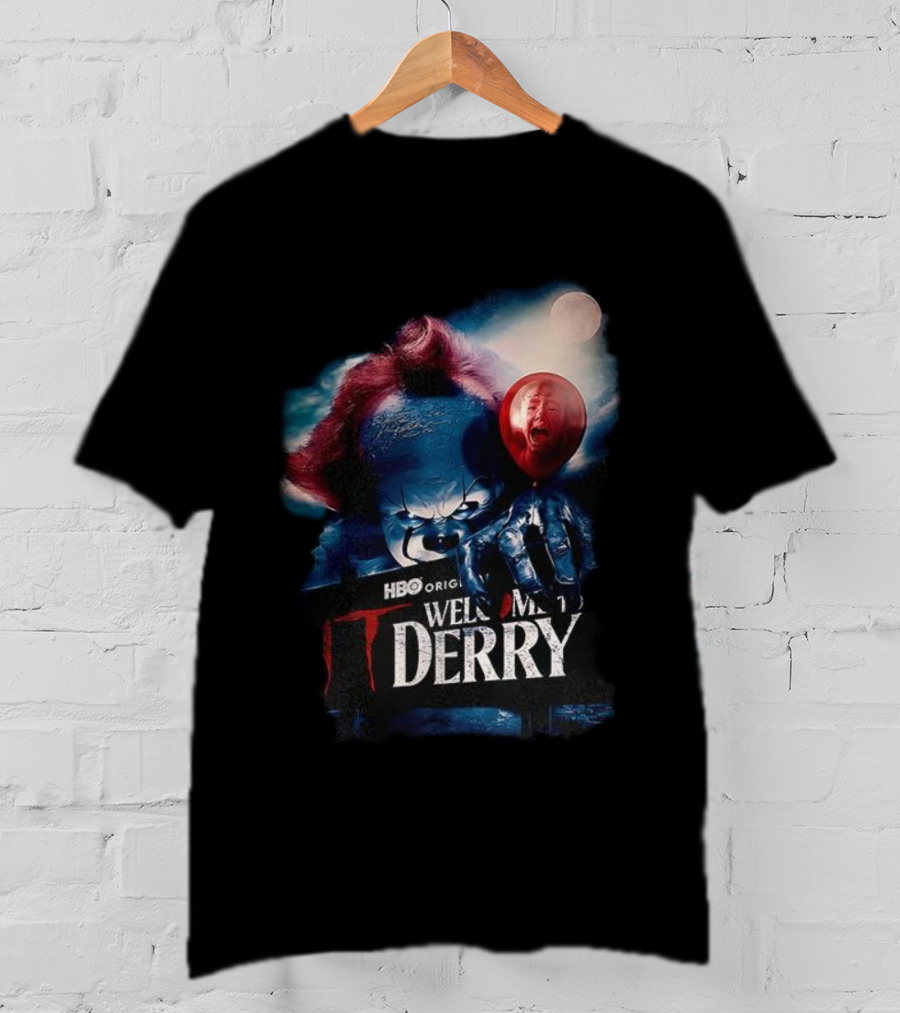 HBO Original IT Pennywise Clown Welcome To Derry Horror Balloons T-Shirt