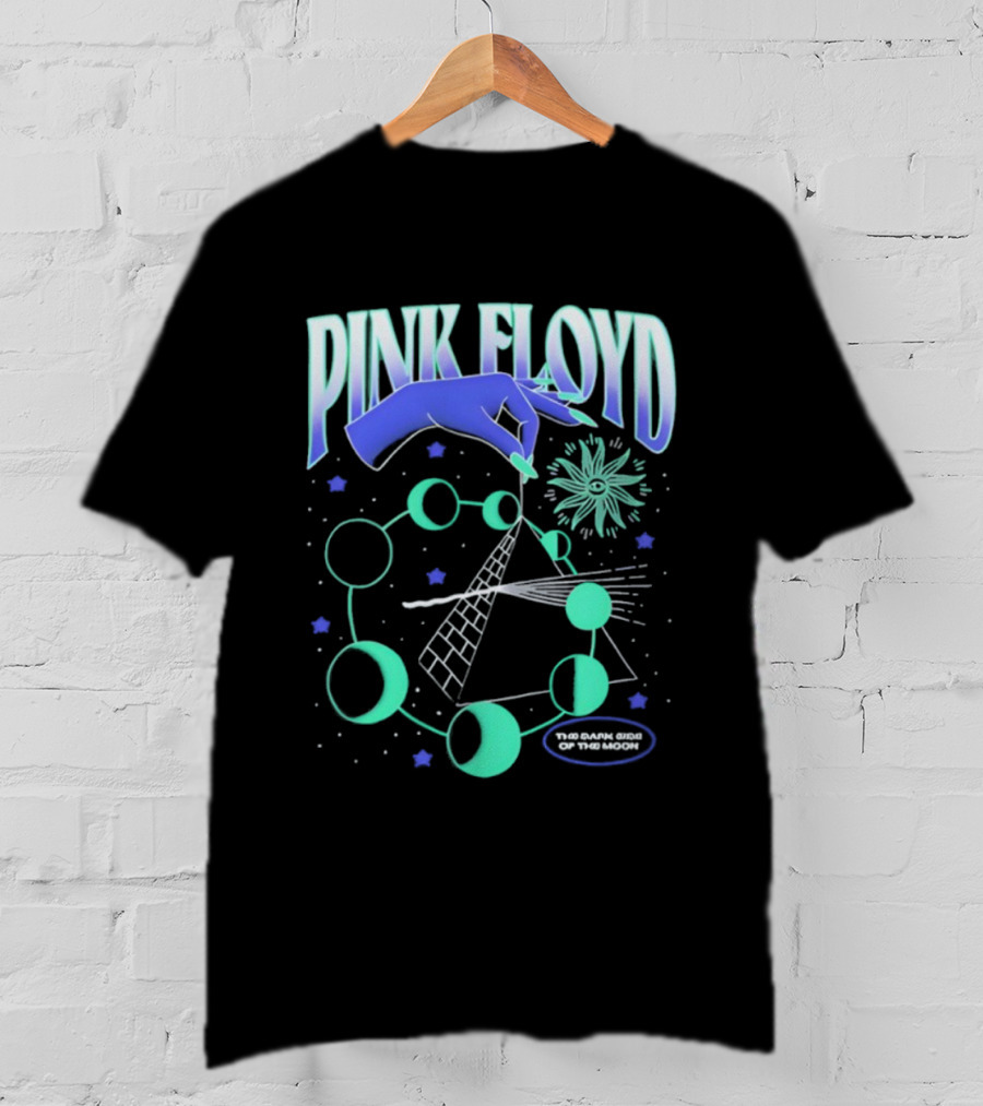 Pink Floyd The Dark Side Of The Moon Pyramid And Hand Graphic T-Shirt