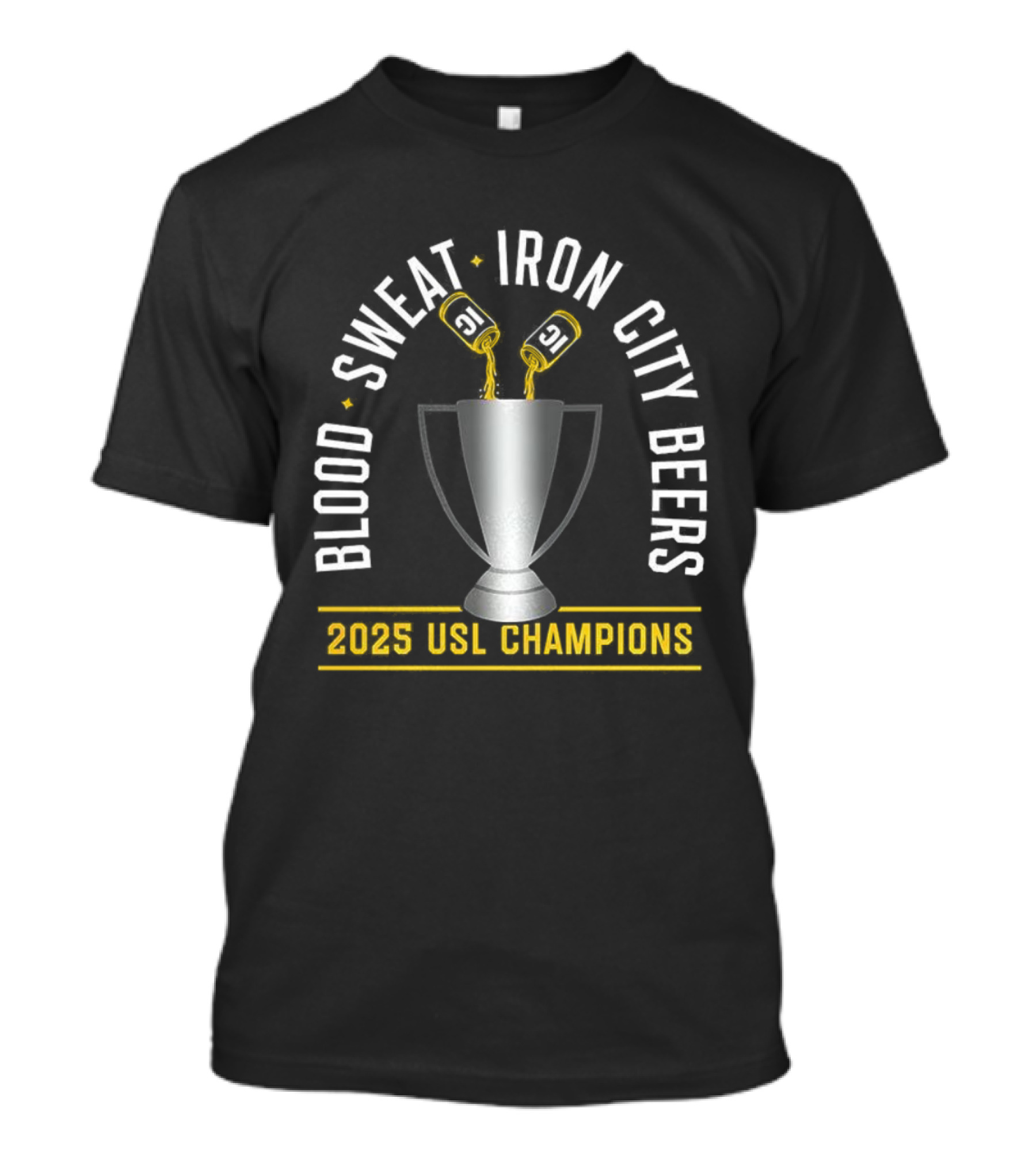Pittsburgh Riverhounds Blood Sweat Iron City Beers 2025 USL Champions T-Shirt