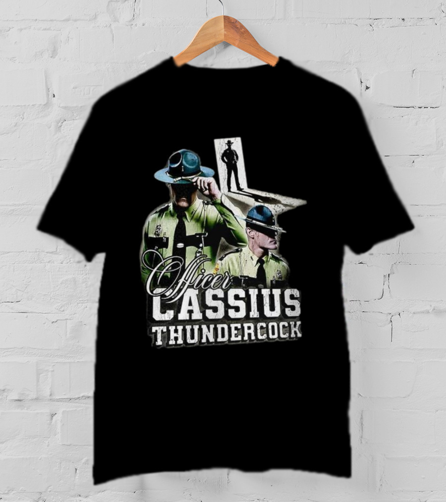 Officer Cassius Thundercock Police Silhouette Tribute T-Shirt