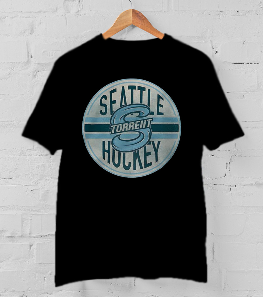 Seattle Torrent Hockey S Emblem Blue Circle Design T-Shirt