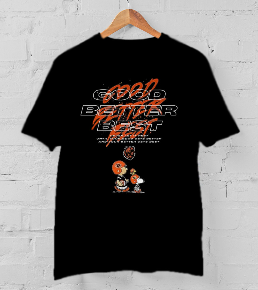 Snoopy Charlie Brown Bears Football Good Better Best T-Shirt