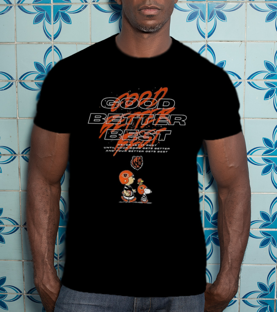 Snoopy Charlie Brown Bears Football Good Better Best T-Shirt