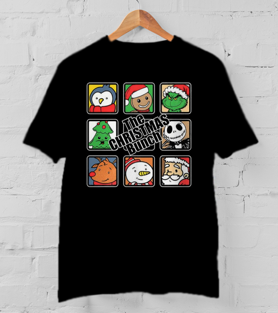 The Christmas Bunch Penguin Gingerbread Grinch Tree Skeleton Reindeer Snowman Santa T-Shirt