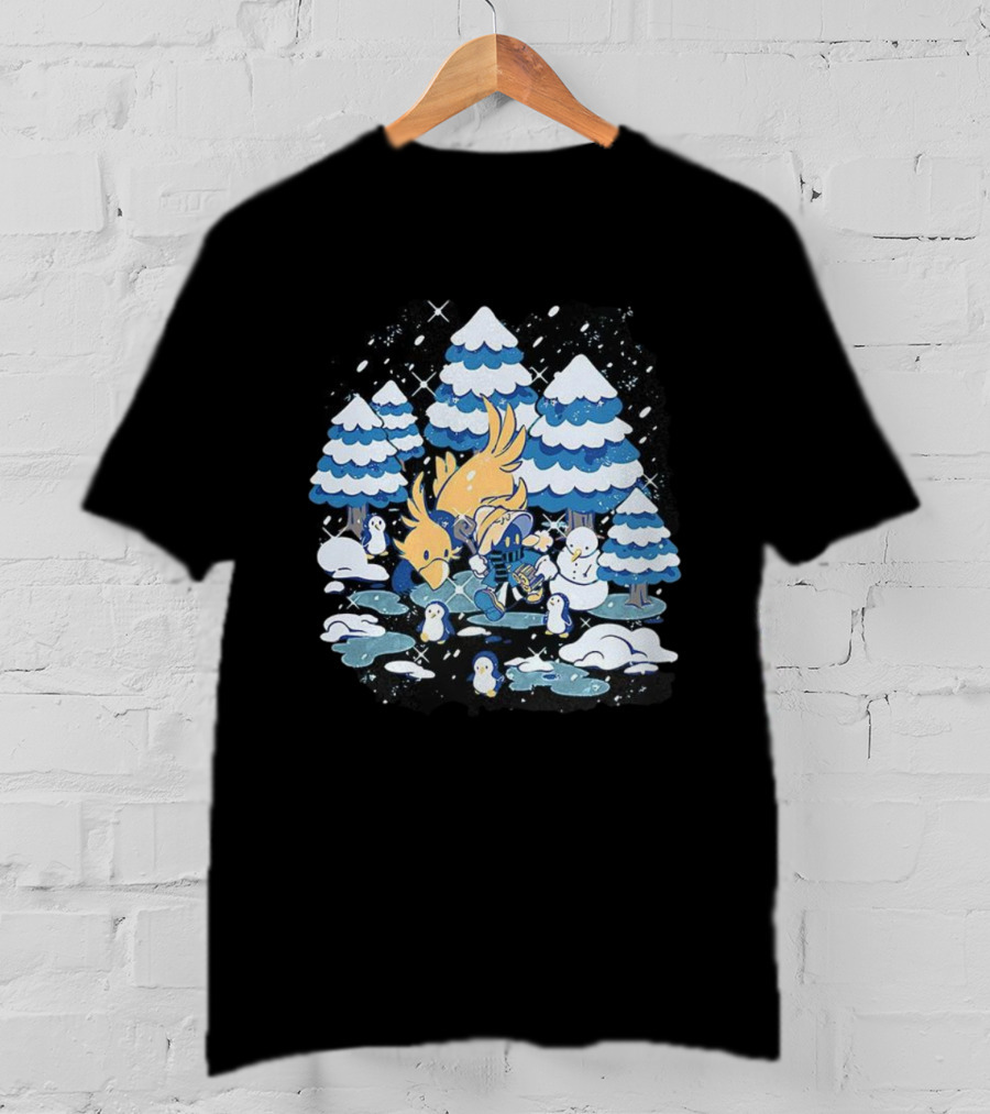 Vivi Ornitier Chocobo Final Fantasy Winter Wonderland Scene T-Shirt