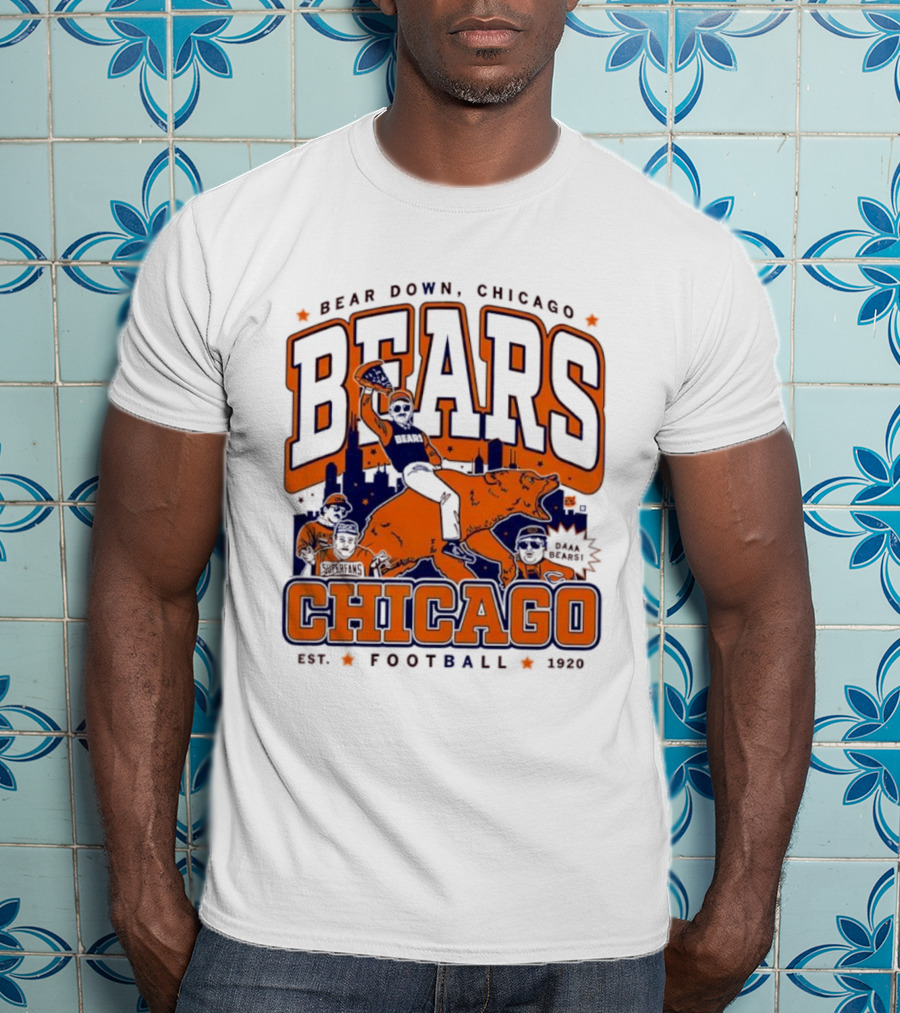 Bear Down Chicago Bears Est 1920 Football Skyline Daa Bears T-Shirt