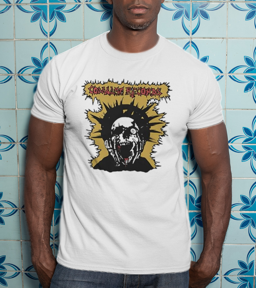 Convulse Records Skull With Crowned Head Design T-Shirt