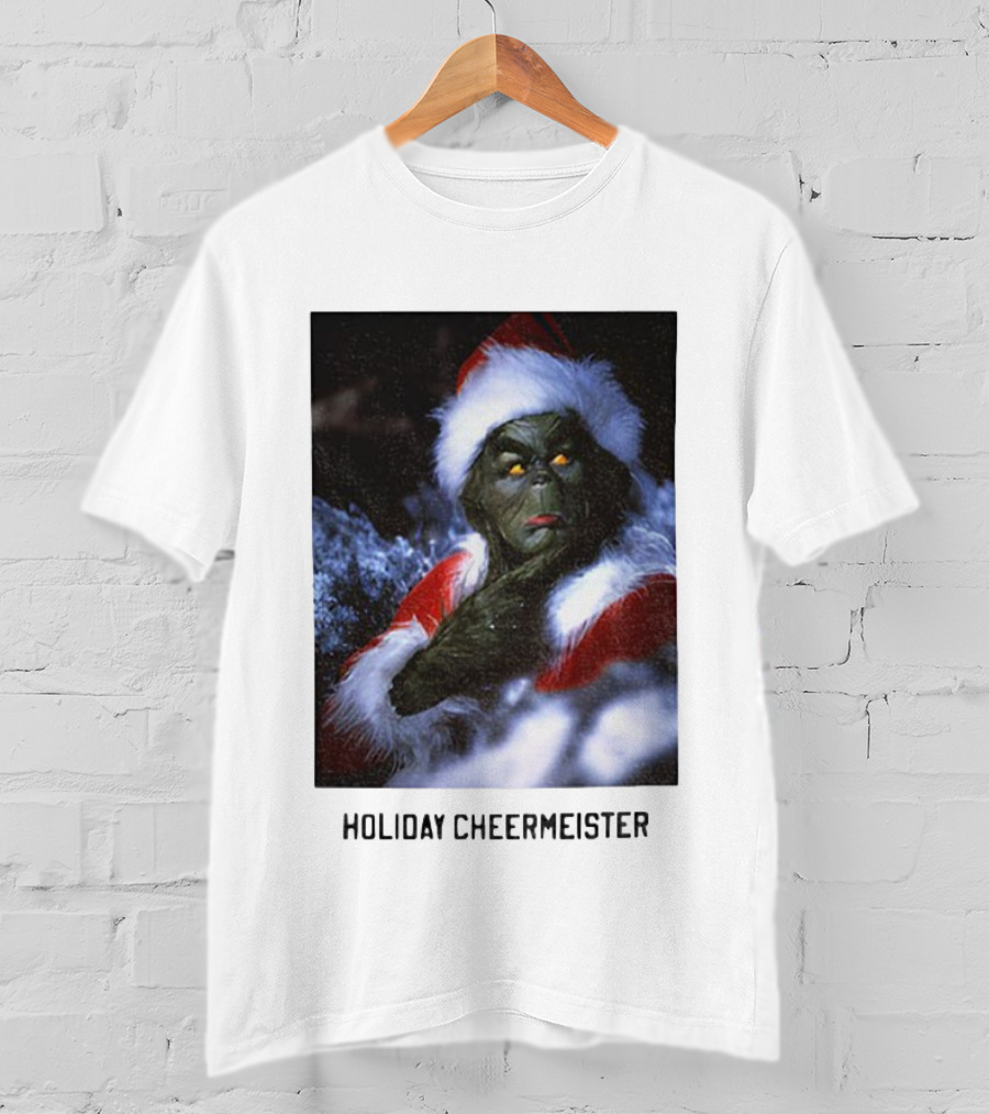 Holiday Cheermeister Funny Christmas Grinch Monster Santa Hat T-Shirt