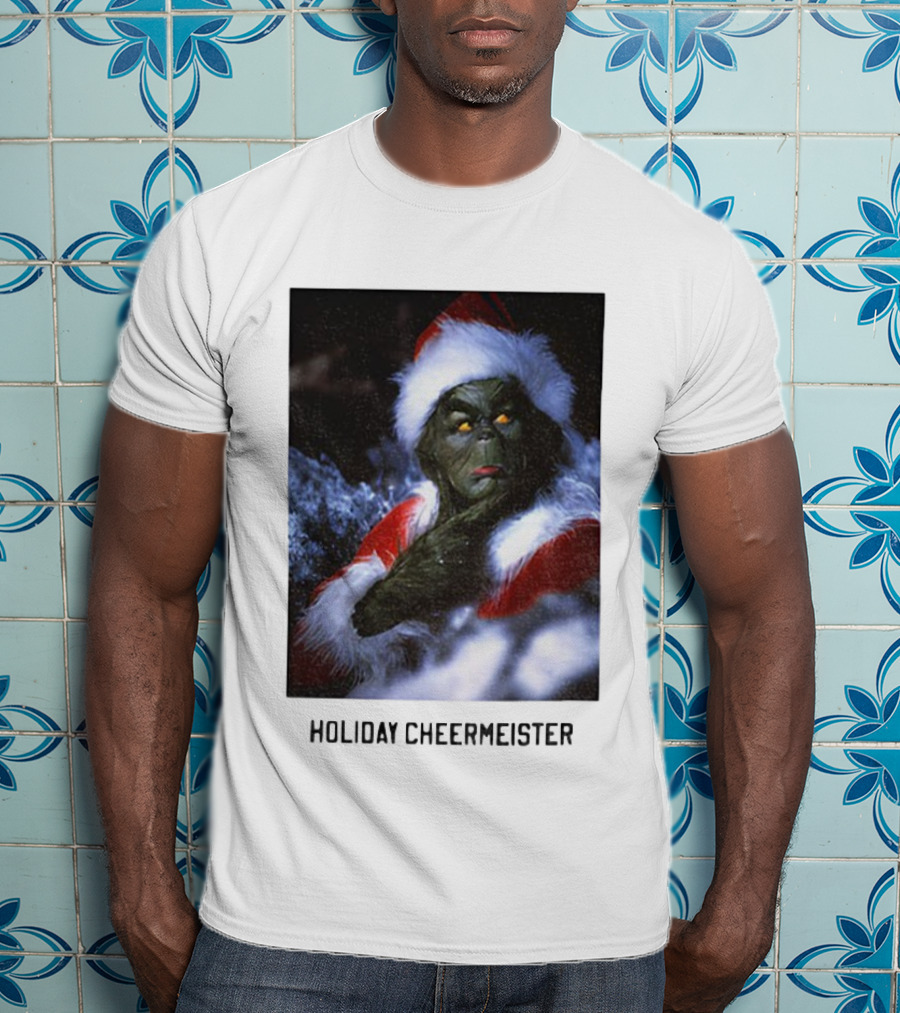Holiday Cheermeister Funny Christmas Grinch Monster Santa Hat T-Shirt