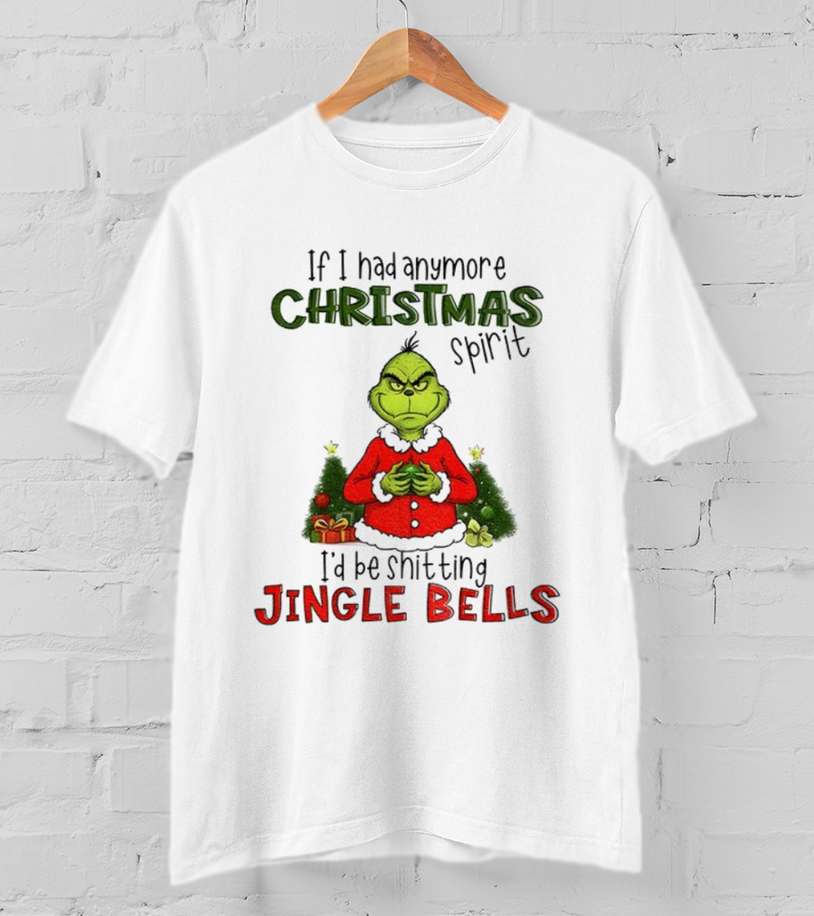 Grinch Christmas Spirit Jingle Bells Holiday Humor T-Shirt