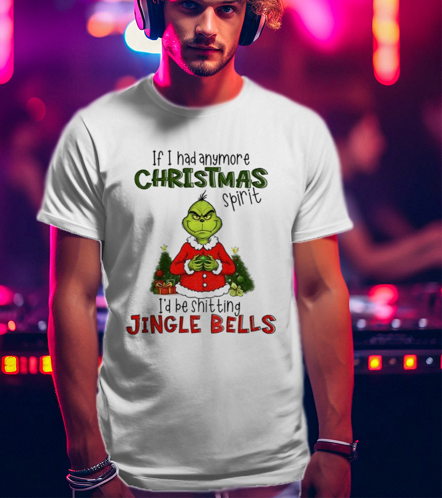 Grinch Christmas Spirit Jingle Bells Holiday Humor T-Shirt