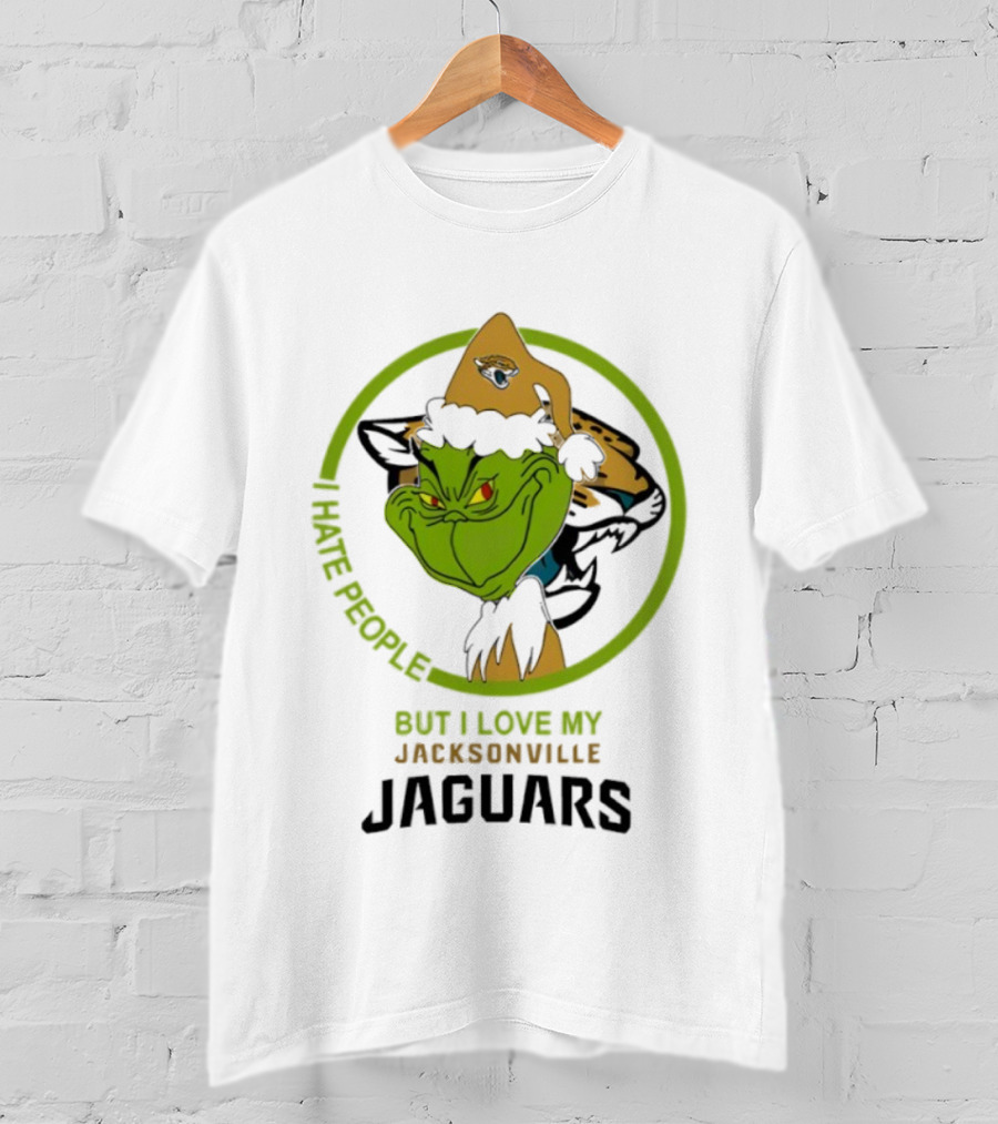Jacksonville Jaguars Grinch I Hate People But I Love My Jacksonville Jaguars T-Shirt