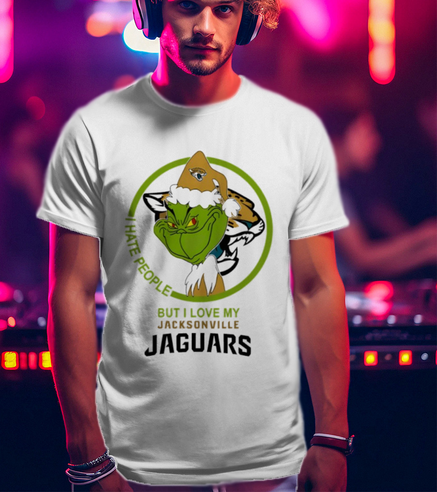 Jacksonville Jaguars Grinch I Hate People But I Love My Jacksonville Jaguars T-Shirt