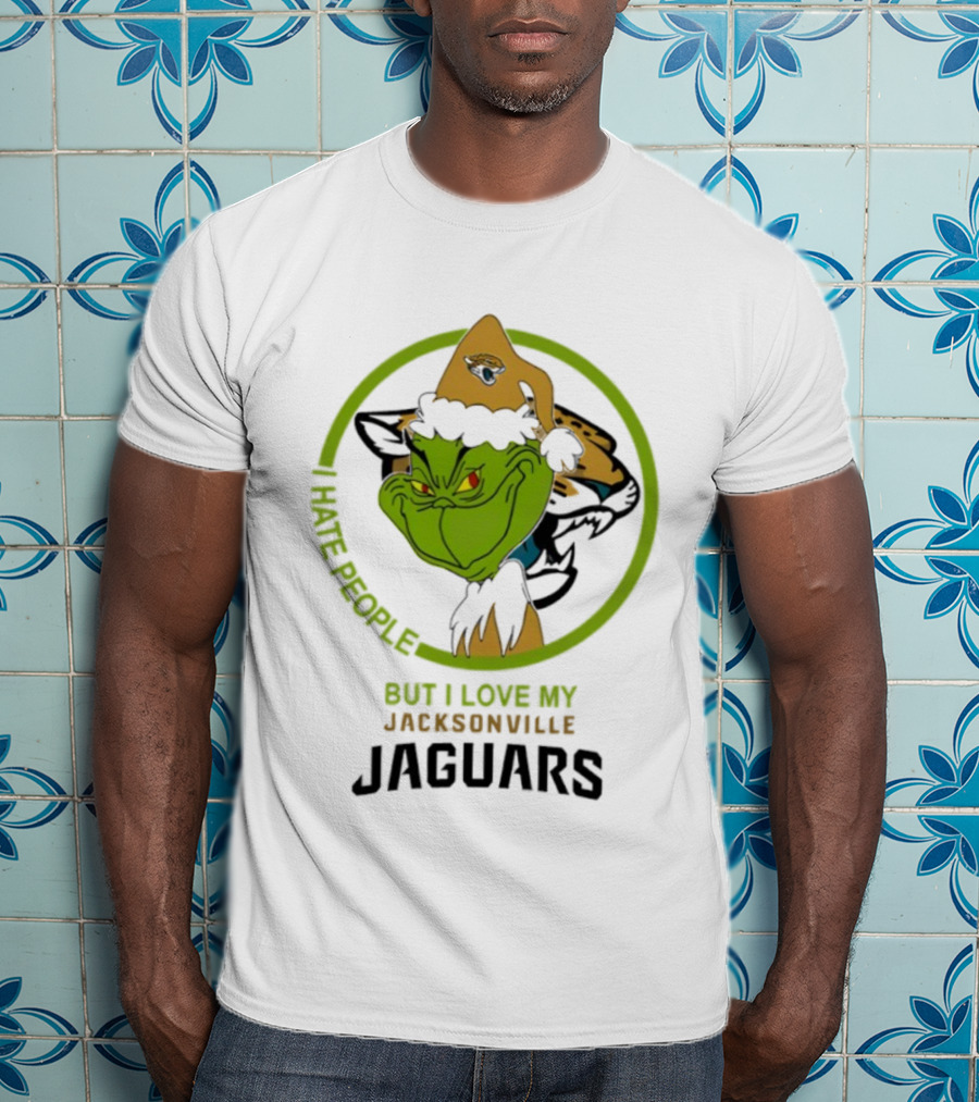 Jacksonville Jaguars Grinch I Hate People But I Love My Jacksonville Jaguars T-Shirt
