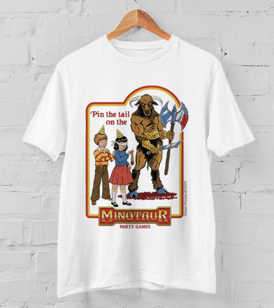 Pin The Tail On The Minotaur Kids Party Game Adventure T-Shirt