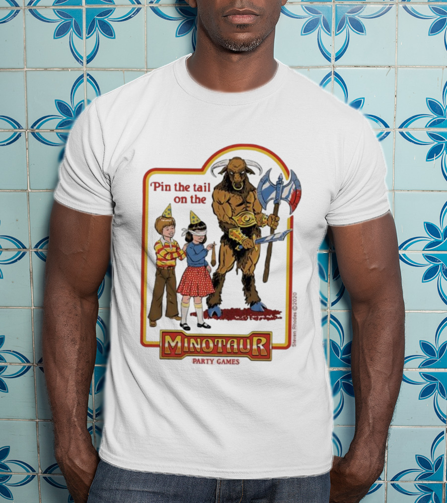 Pin The Tail On The Minotaur Kids Party Game Adventure T-Shirt
