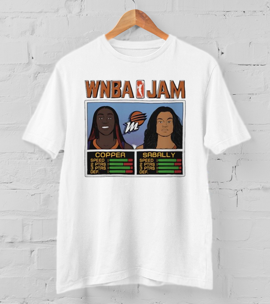 WNBA Jam Kahleah Copper Satou Sabally Phoenix Mercury Basketball Style Homage T-Shirt