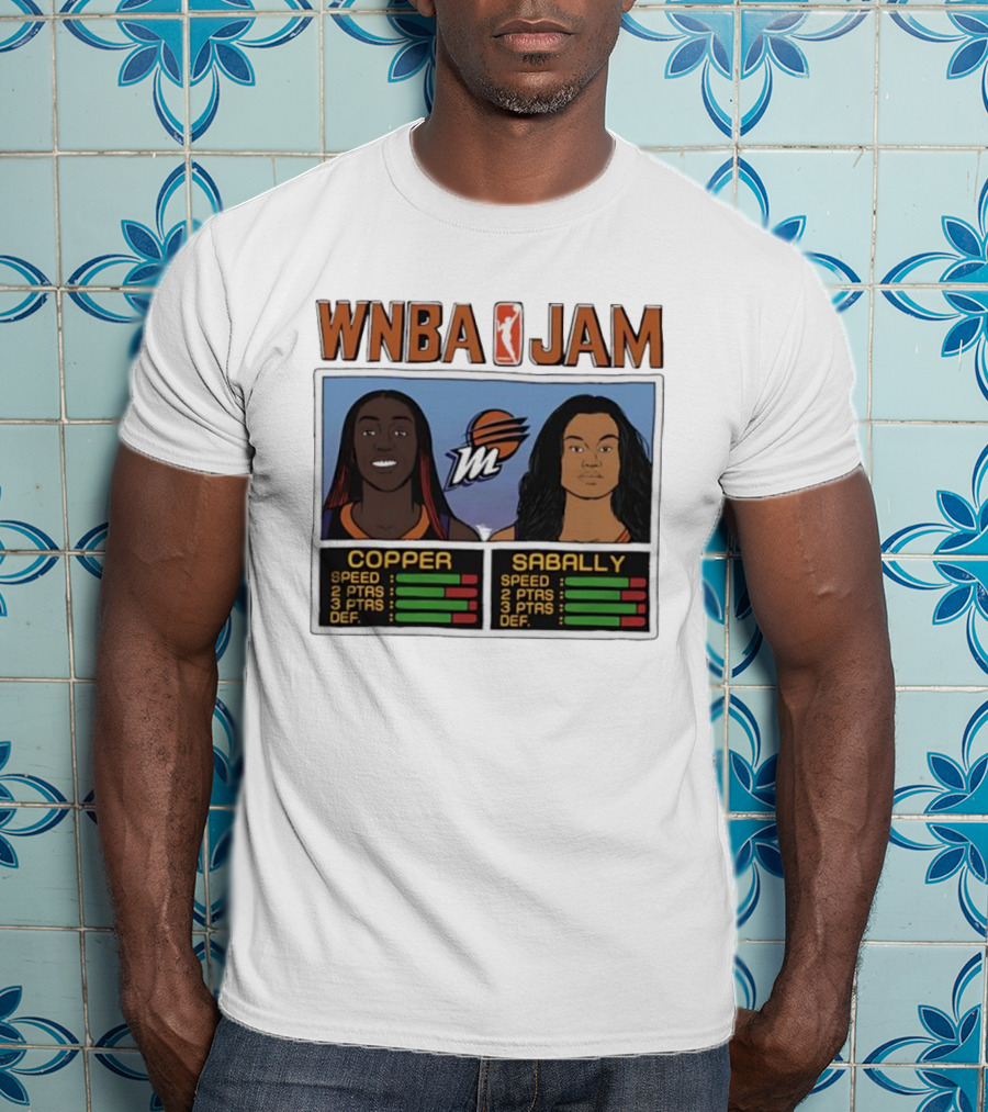 WNBA Jam Kahleah Copper Satou Sabally Phoenix Mercury Basketball Style Homage T-Shirt