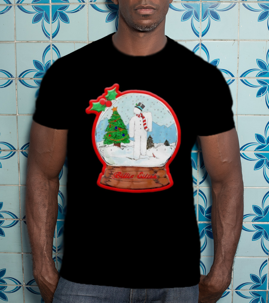 Billie Eilish Blohsh Christmas Snowglobe Ornament T-Shirt