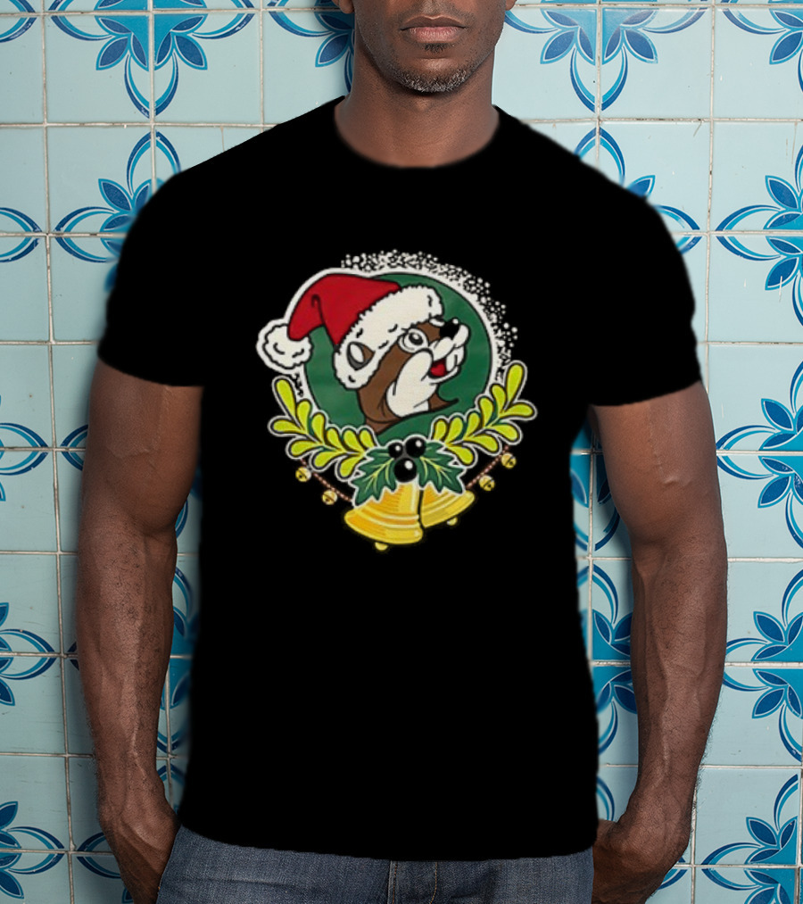 Buc-ee's Christmas 2025 Jingle All The Way Santa Beaver Holiday Cheer T-Shirt