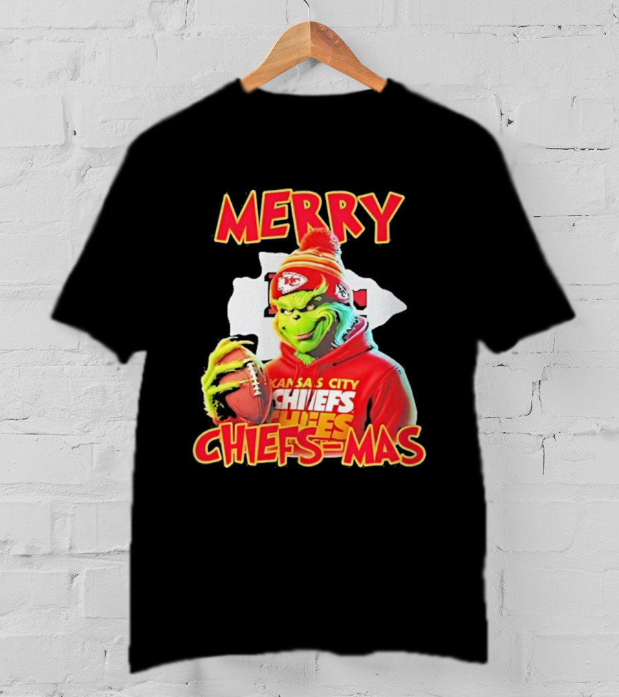 Merry Chiefsmas Grinch Kansas City Chiefs Football T-Shirt