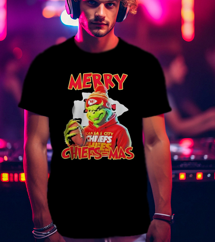 Merry Chiefsmas Grinch Kansas City Chiefs Football T-Shirt
